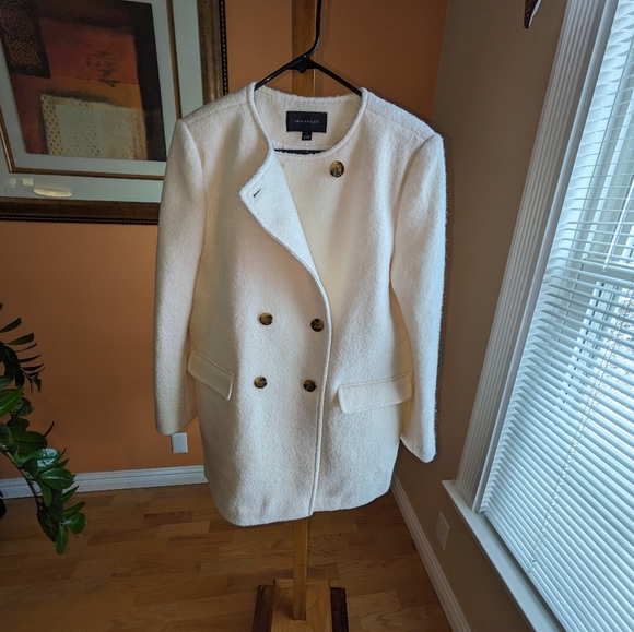 Ann Taylor Wool Blend Crew Neck Coat Size L - Picture 7 of 16
